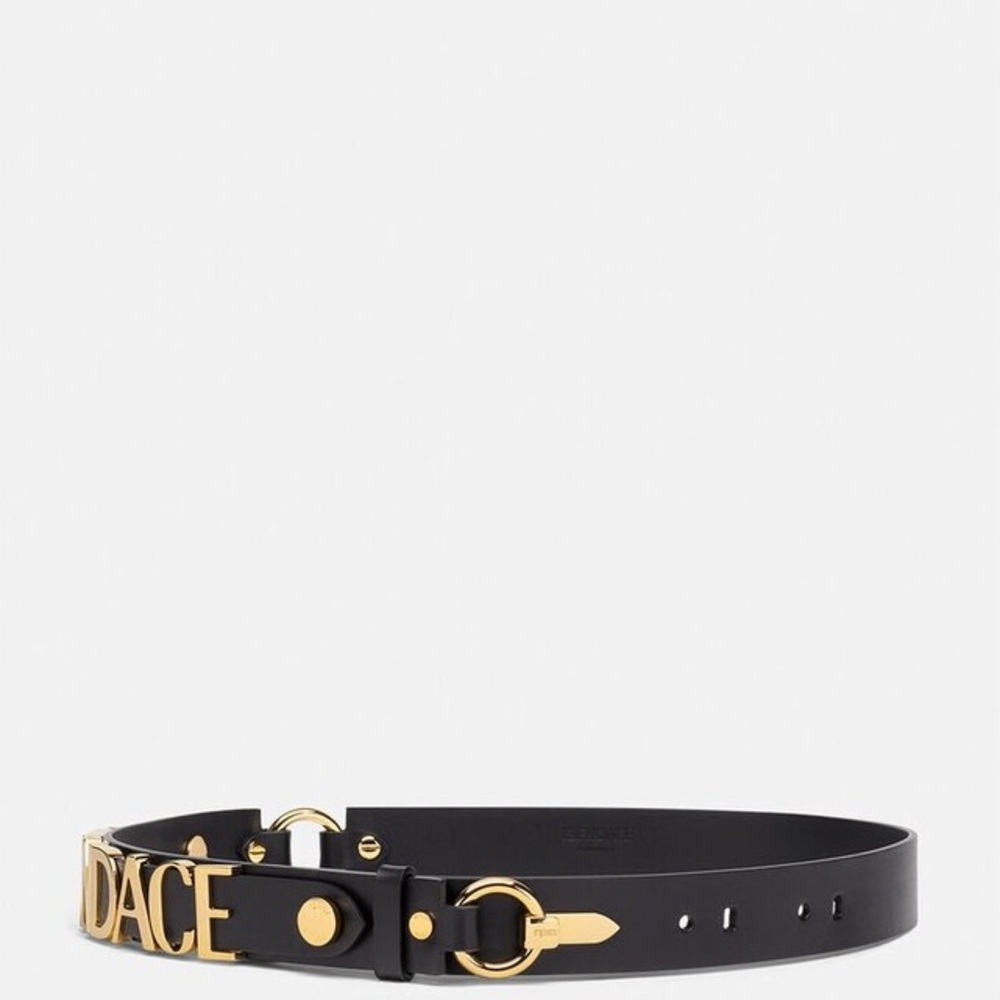 VERSACE X FENDI Calfskin Fendace Logo Belt - Picture 4 of 9